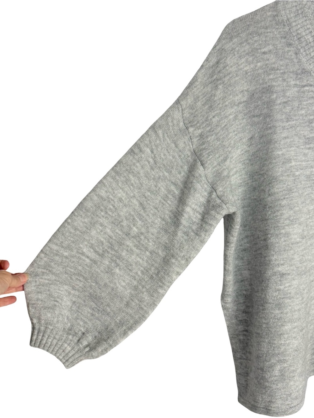 Billabong women's V-neck long-sleeve henley sweater grey oversized size L - Picture 3 of 10